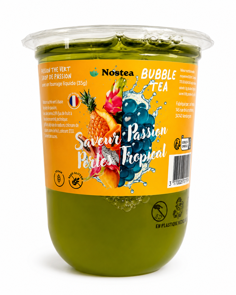 Nostea Bubble Tea - Saveur passion & Perles Tropical